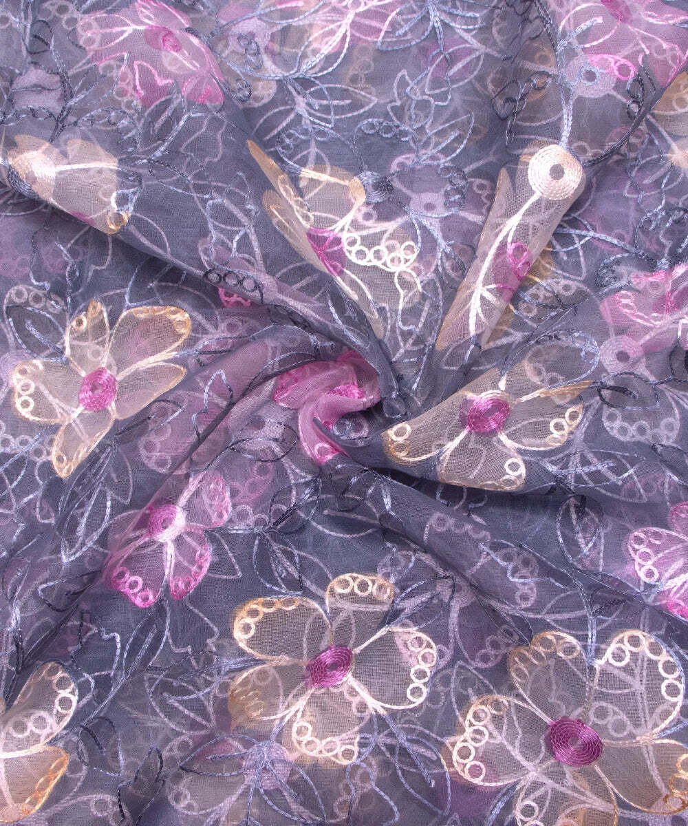 Embroidered Organza Fabric